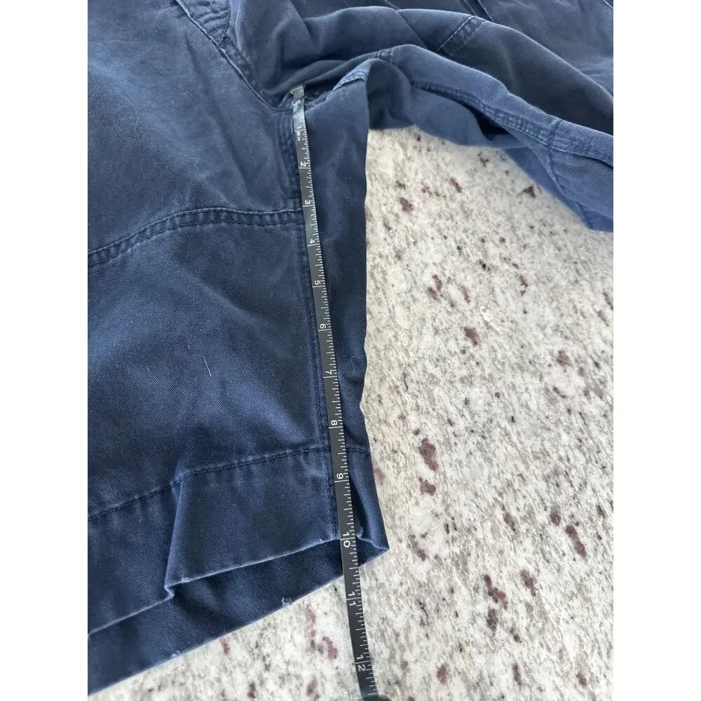 Polo Ralph Lauren Men's Blue Cotton Cargo Shorts Solid Flat Front Button 38